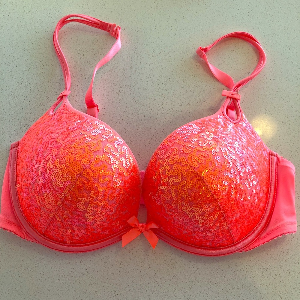 VICTORIA'S SECRET SEQUIN PLUNGE PUSH-UP BRA